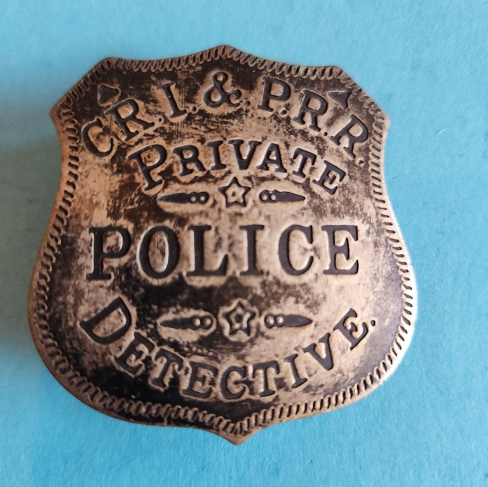 Vintage badge GRI PRR Private Detective Police ESTATE PIECE